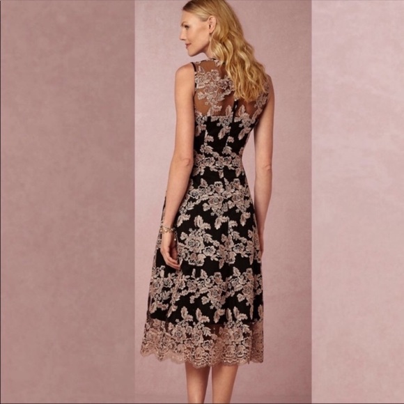BHLDN Hitherto Tonya Lace Dress Black Pink size 4 - Picture 2 of 12